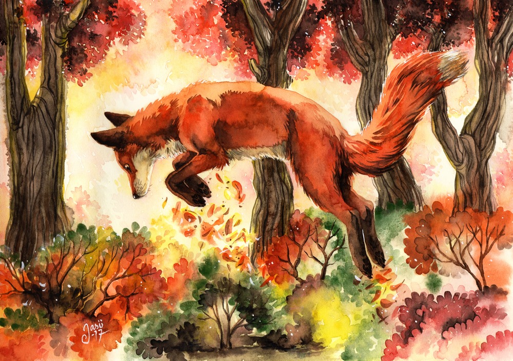 Print - Jumping Fox